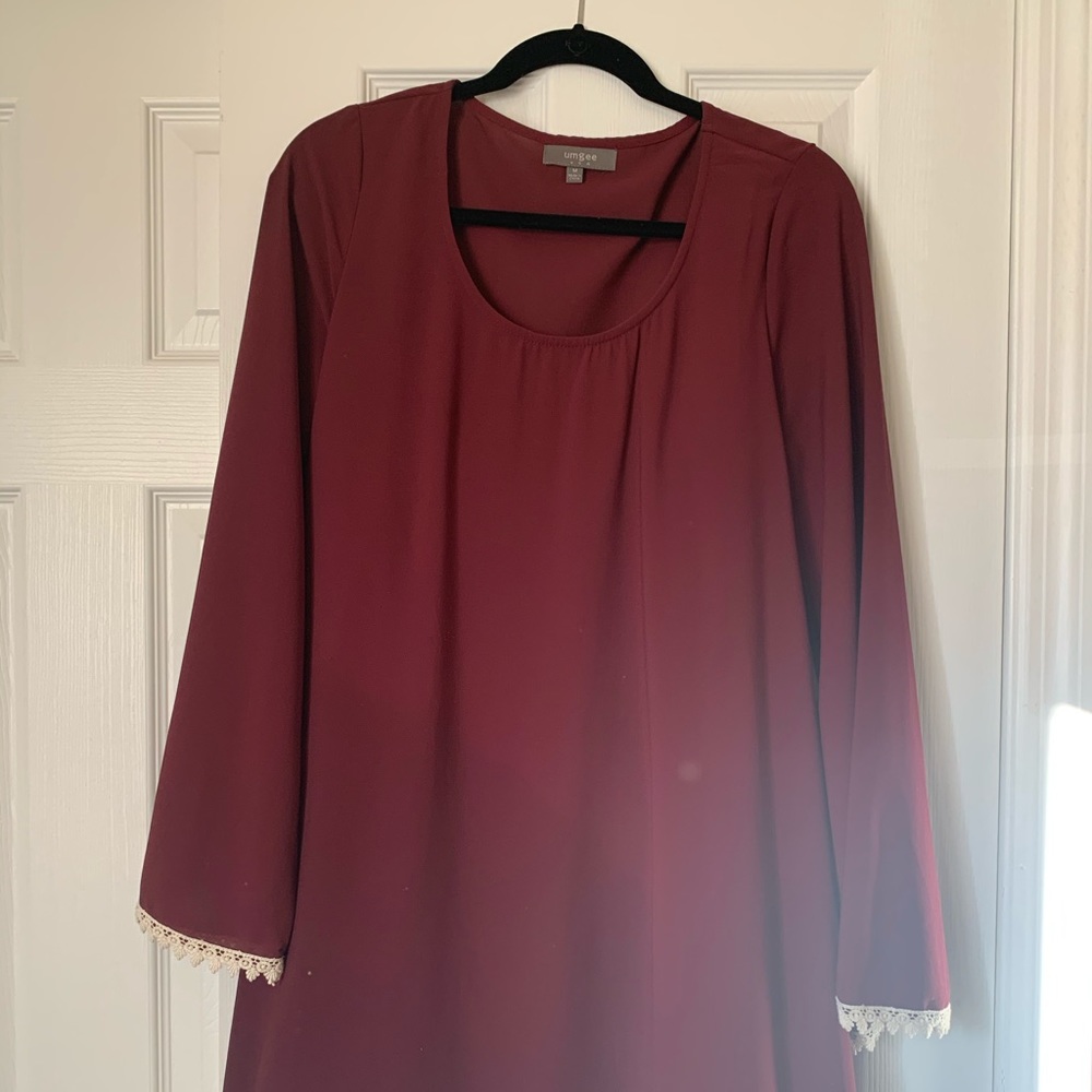 Red Wine Wide Sleeve Festival Dress